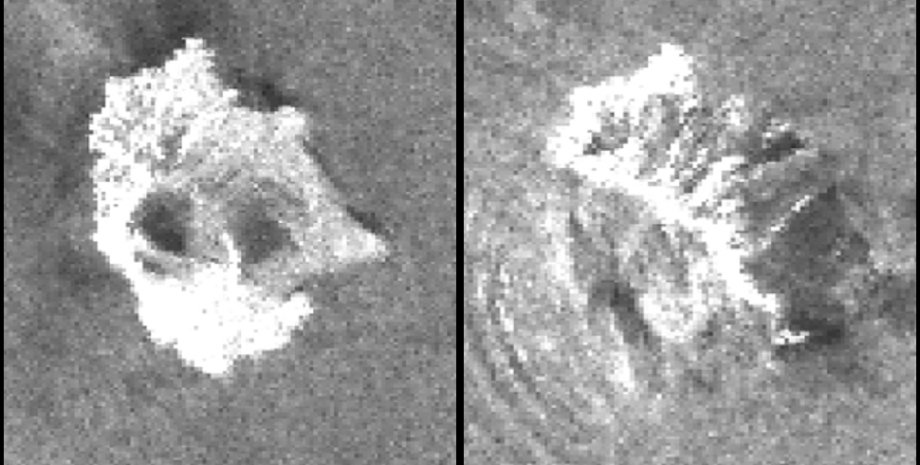 Фото, которые японский спутник ALOS-2 сделал 20 декабря (до) и 24 декабря (после).JAXA/Geospatial Authority of Japan