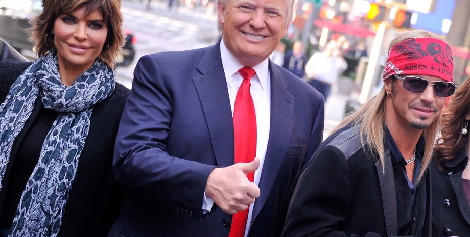 актриса Лиза Ринна, Дональд Трамп и певец и телеведущий Бретт Майклс