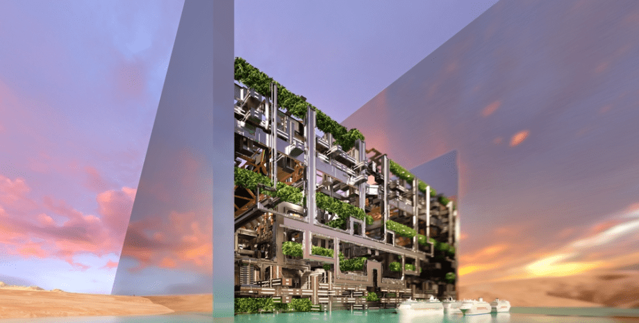 The Line, Саудовская Аравия The Line, Саудовская Аравия, зеркальный город, город посреди пустыни, город будущего, проект, город с инфраструктурой,