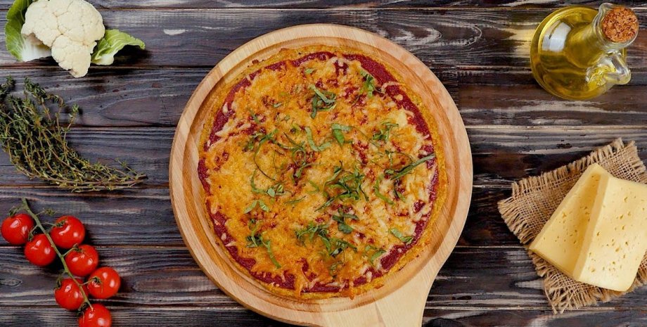 піца, цвітна капуста, рецепт