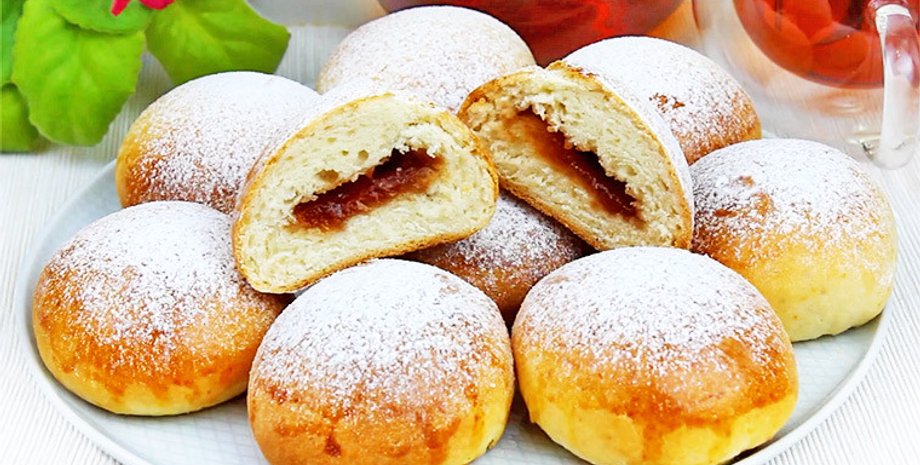 булочки с повидлом, рецепт булочек с повидлом, вкусные булочки с повидлом, простой рецепт булочек