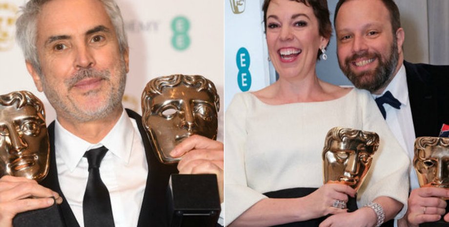 Альфонсо Куарон и Йоргос Лантимос с  Оливией Колман/ Коллаж: Cosmopolitan