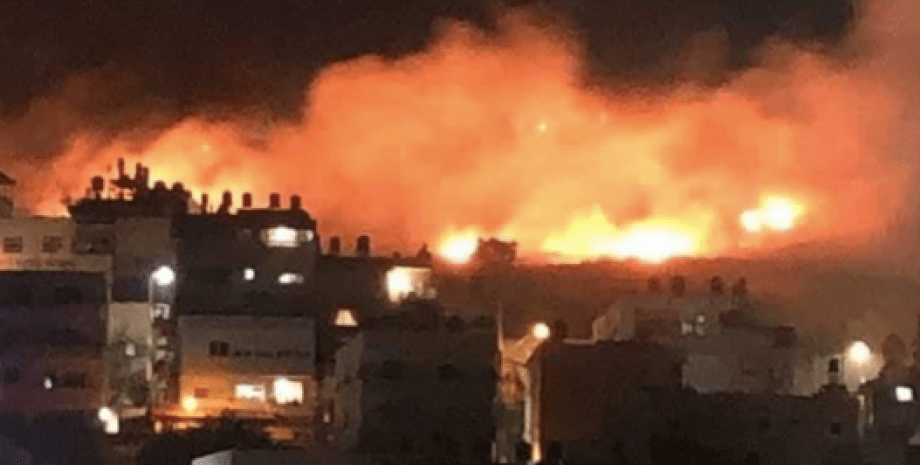 Сектор Газа, взрыв, пожар, фото