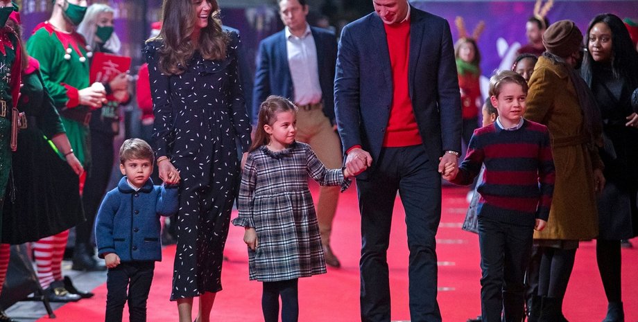 Кейт Миддлтон и принц Уильям с детьми, принцесса шарлотта, принц джордж, принц луи, мария тереза борралло