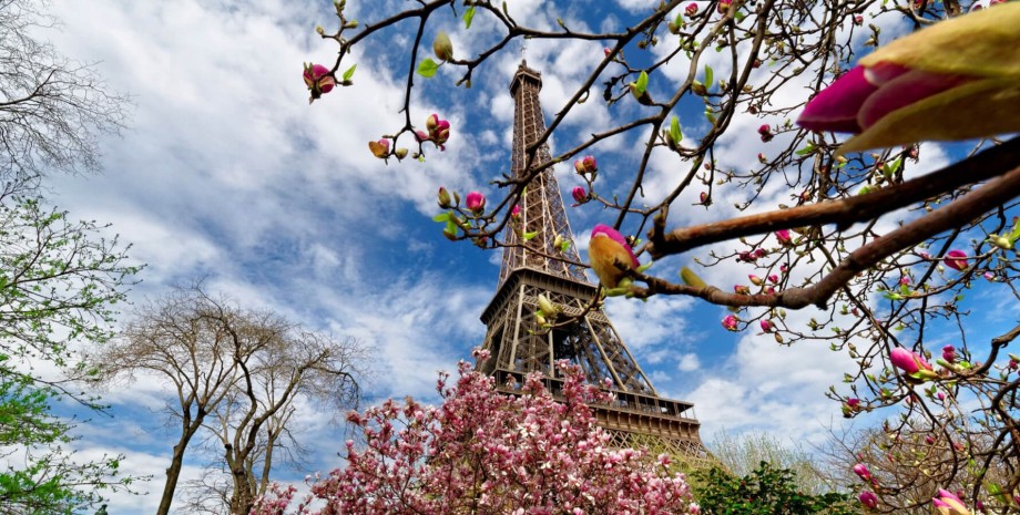 весна в париже, французская весна, эйфелева башня