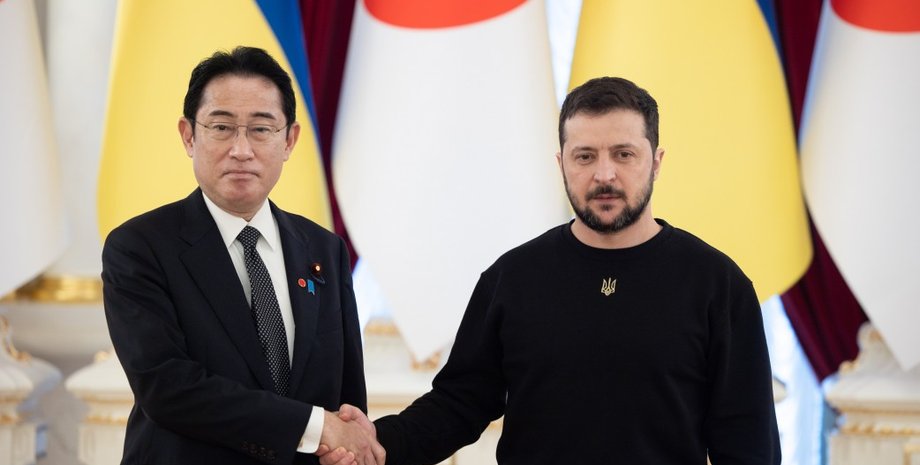 япония, премьер, президент, владимир зеленский, Фумио Кисида, встреча, брифинг