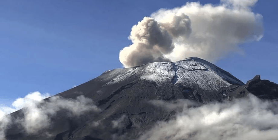 вулкан Попокатепетль, извержение вулкана, Попокатепетль, Попокатепетль Мексика