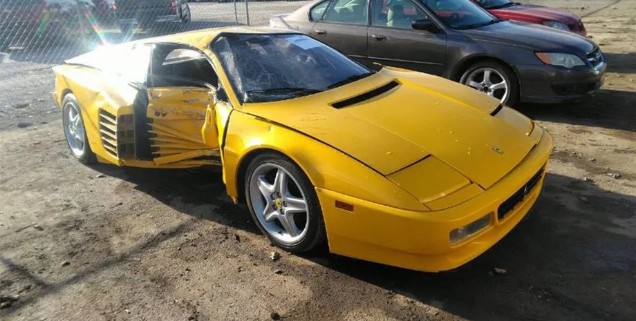 Ferrari 512 TR, Ferrari 512 TR 1992, Ferrari 512, суперкар Ferrari, разбитый суперкар