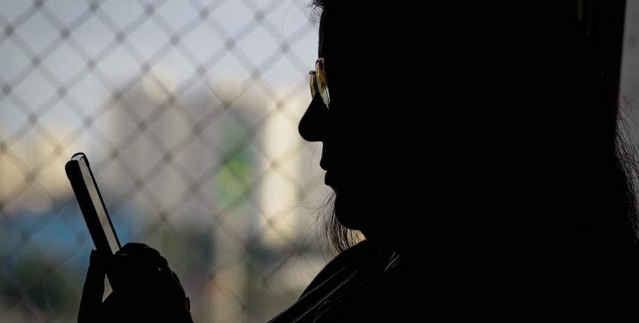 смартфон, женщина, силуэт