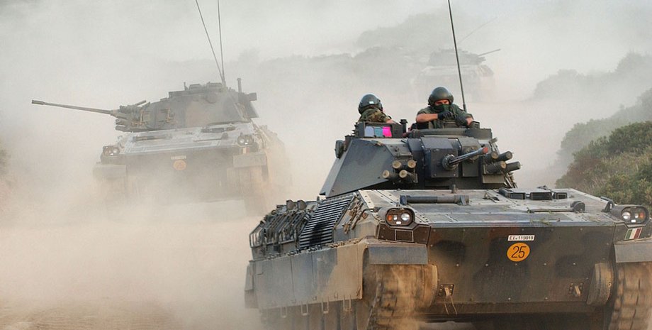 БМП Dardo на учениях , армия италии, италия армия