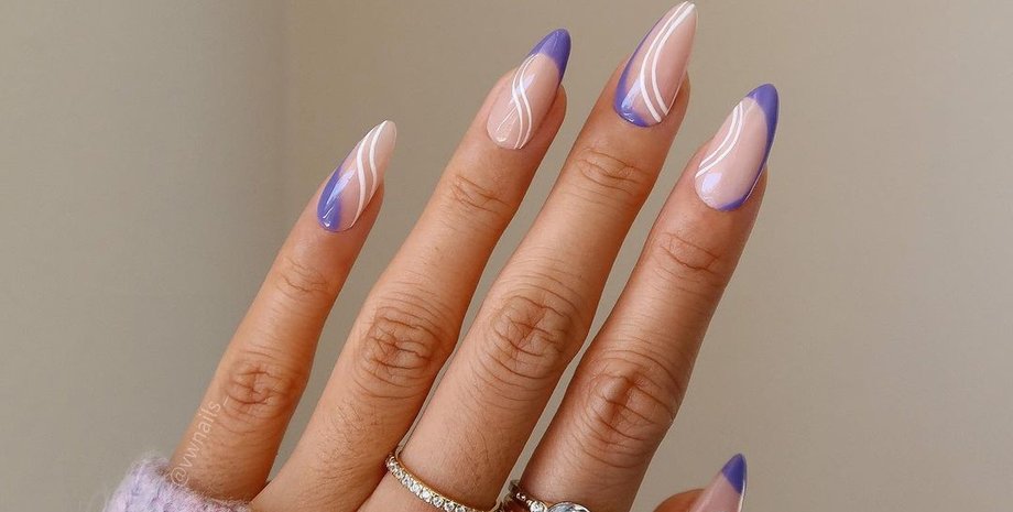 Фиолетовый маникюр, модный маникюр, тренд сезона, тренды маникюра 2022, маникюр, французский маникюр