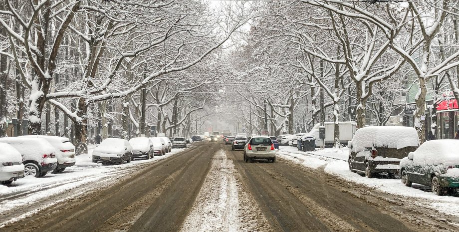 снег, улица, одесса