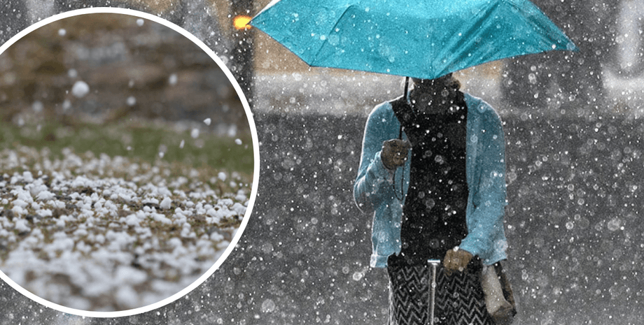 В Киеве идет сильный дождь с градом