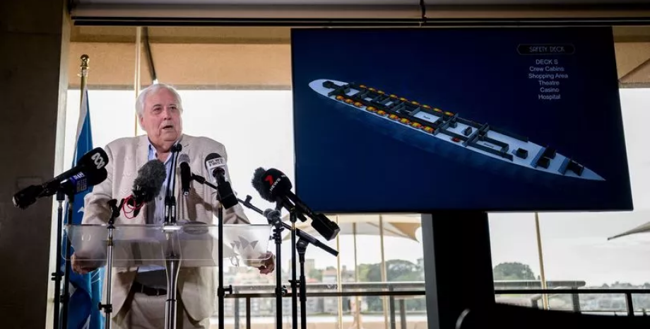 Миллиардер Клайв Палмер, магнат, хочет воссоздать Титаник, Титаник, копия Титаника, повторить маршрут, много денег, больше Титаника