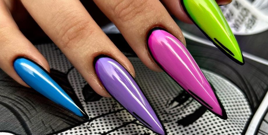 Comic Book Nails, ногти из комикса, 2-D ногти, 2-D маникюр, тренды маникюра, модный маникюр