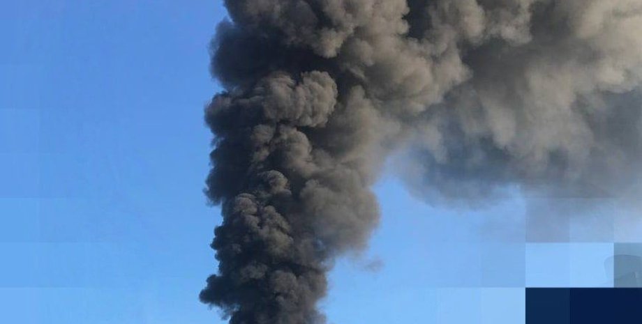 дым, удар, обстрел, пожар