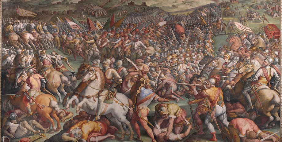 Битва при Марчиано. Фреска Джорджо Вазари / Источник: florenceinferno.com