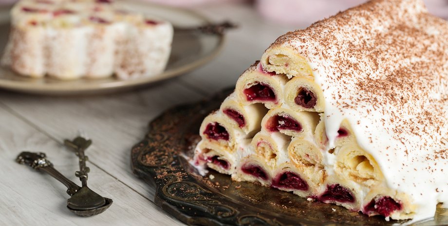 торт зимова вишня, зимова вишня сільпо, смачний торт, простий рецепт торта