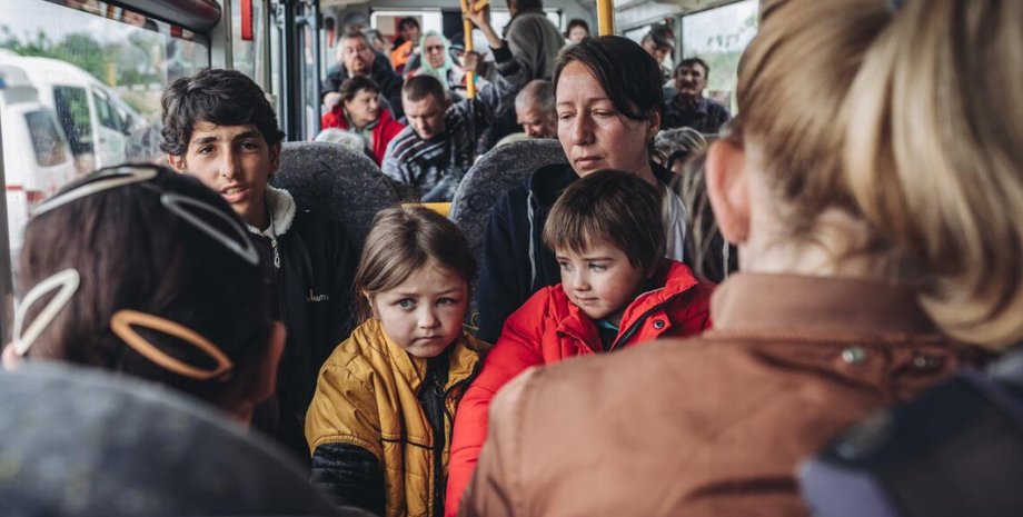 отступление, эвакуация детей, дети,