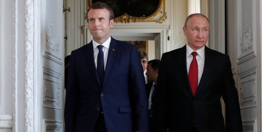 Емманюель Макрон та Володимир Путін