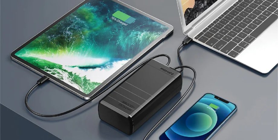 повербанк для телефона, ноутбука и планшета