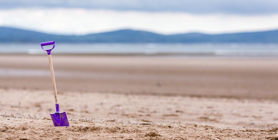 лопата, пісок, море, океан, водойма
