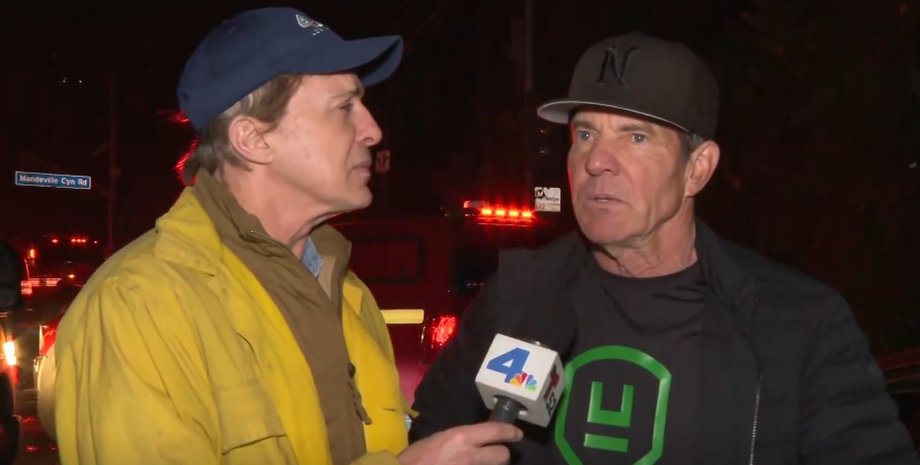 денніс куейд, пожежа в лос-анджелесі, лос-анджелес, лісові пожежі, евакуація