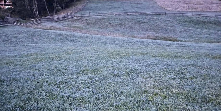 В горном селе Верхний Яловец Селятинской общины 25 августа утром зафиксировали пятиградусный мороз