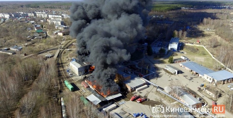 кінешма, росія, пожежа в росії, хімзавод, пожежа на заводі