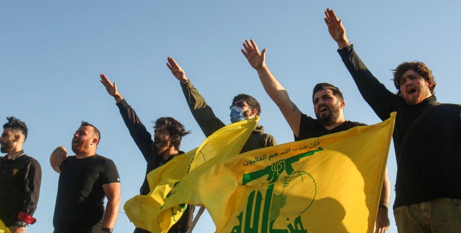 Хезболла, терористи, бойовики, прапор, фото