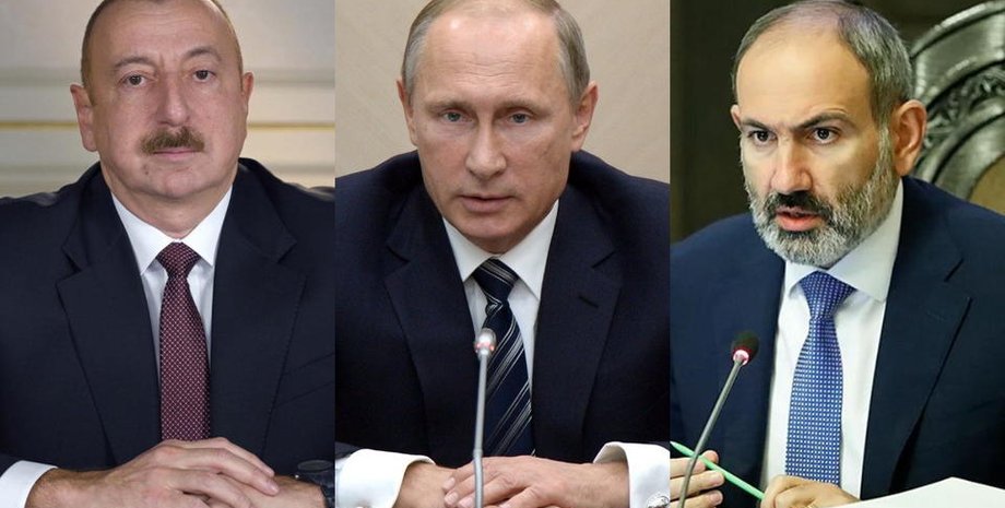 Ильхам Алиев, Владимир Путин, Никол Пашинян, карабах, соглашение