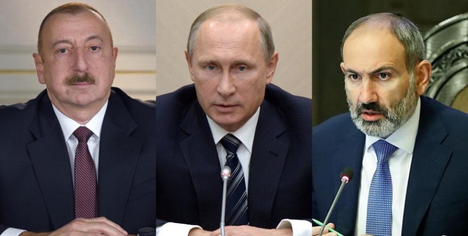 Ильхам Алиев, Владимир Путин, Никол Пашинян, карабах, соглашение