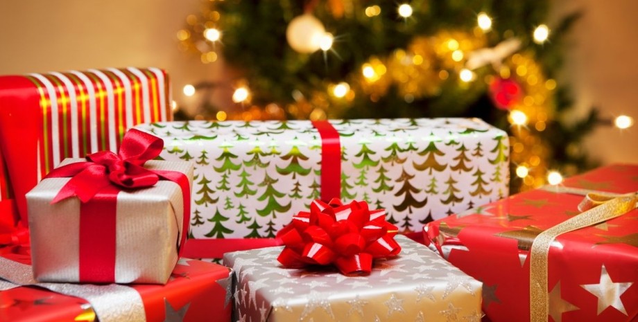 елка, Рождество, коробки, подарки