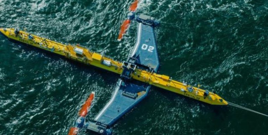 Приливная турбина O2 компании Orbital Marine Приливная турбина O2, зеленая энергия, возобновляемые источники энергии