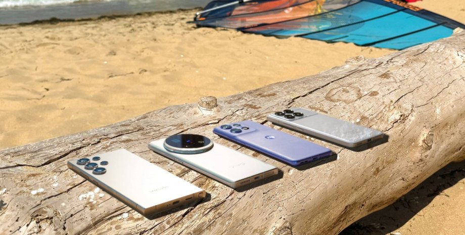 смартфоны, жара, пляж