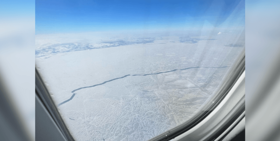 Лед, трещина, опасность, снегоходы, люди