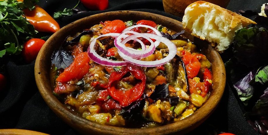 Аджапсандали, баклажаны рецепт, блюдо из баклажанов