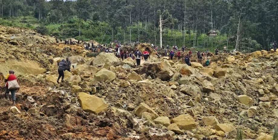 папуа новая гвинея, оползень