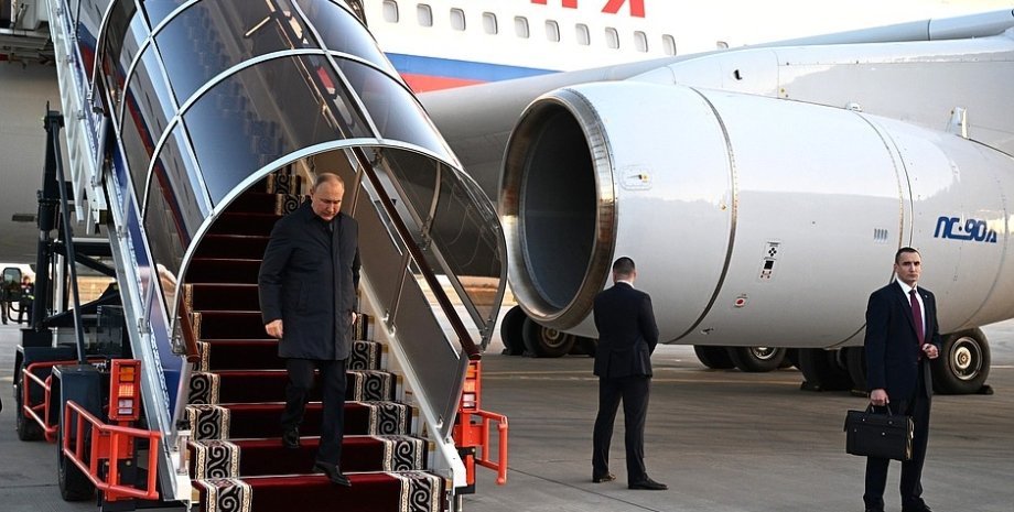 Владимир Путин, Кыргызстан, аэропорт, самолет, фото