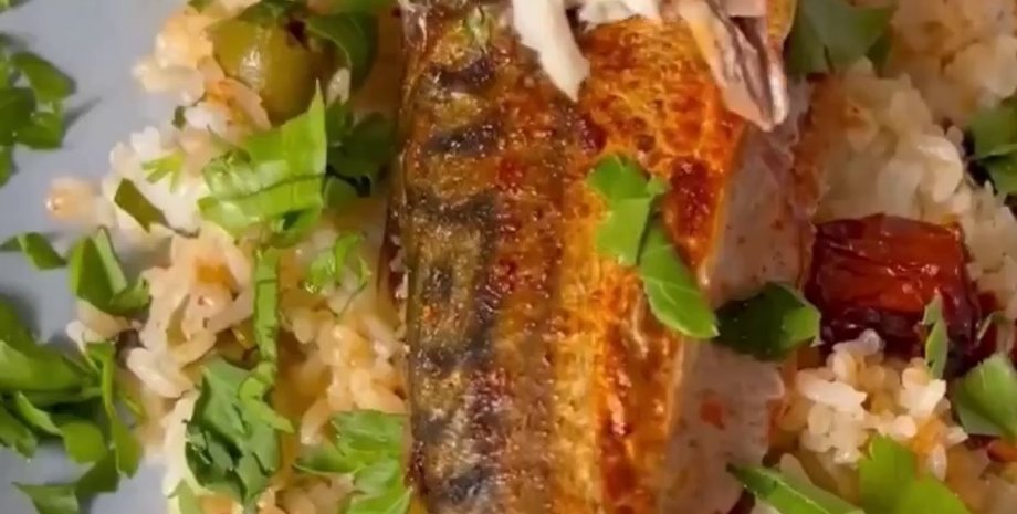 скумбрия с рисом, кулинарные рецепты