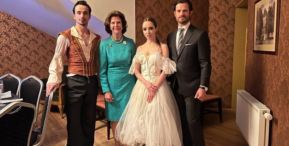 Екатерина Кухар и Александр Стоянов в Швеции, королева Швеции посетила украинский балет, Екатерина Кухарь и Александр Стоянов встретились с королевой швеции