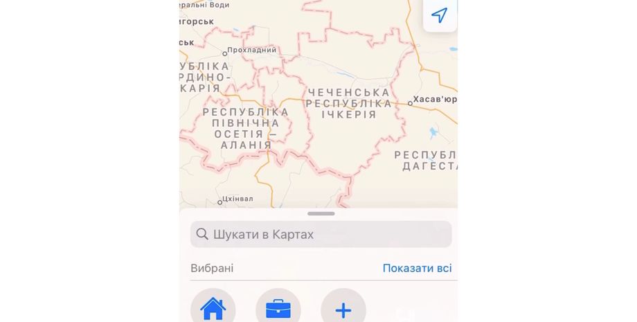 Чеченська Республіки Ічкерія, Еппл карти