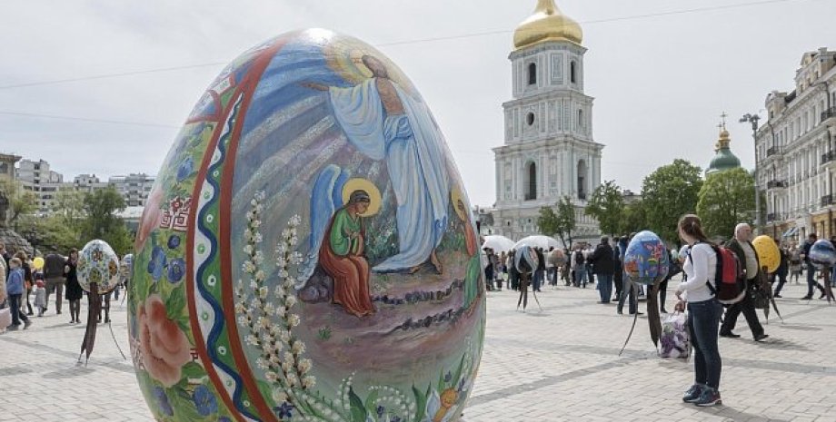 Пасха, Киев, пасхальное яйцо, пасхальное яйцо киев, софиевская площадь киев