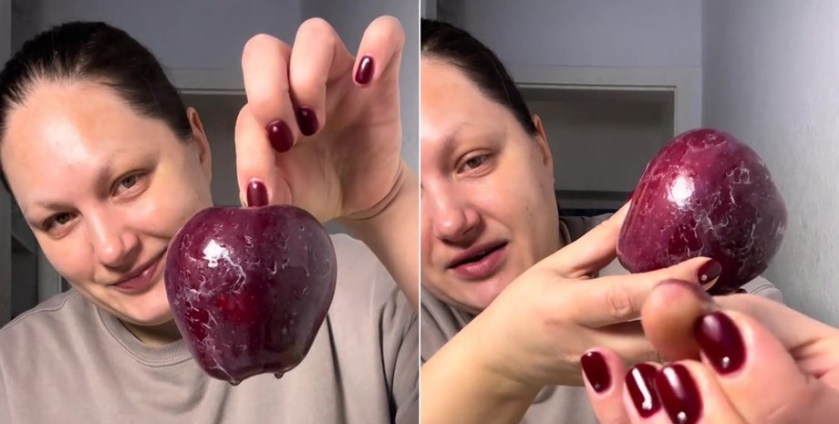 Ася Конопельнюк з яблуками