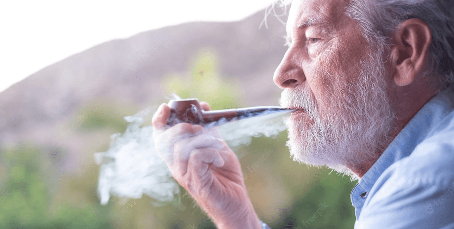 чоловік, люлька, дим, фото