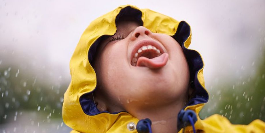 мальчик, дождь, фото