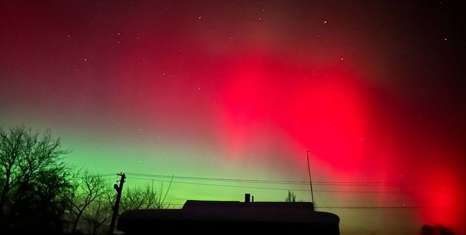 Северное сияние в небе над Украиной Полярное сияние 20 января