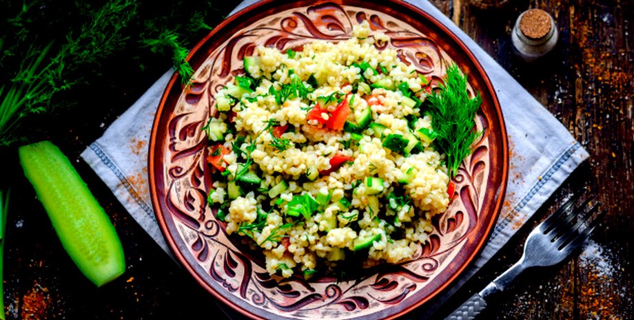 салат табуле, постный салат, арабский салат