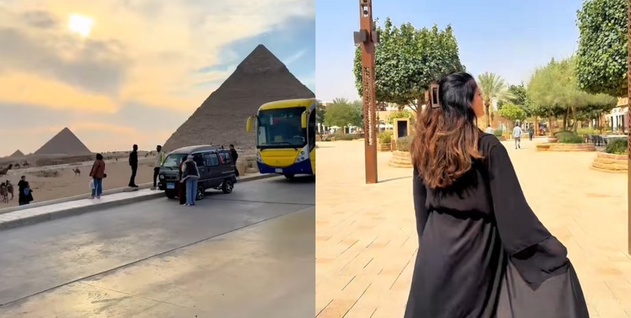 Туристка увидела, что пирамиды Гизы на самом деле стоят в нескольких метрах от шумных городских улиц