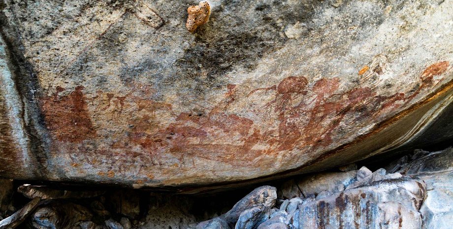 пещера, наскальные рисунки, Танзания, фигуры